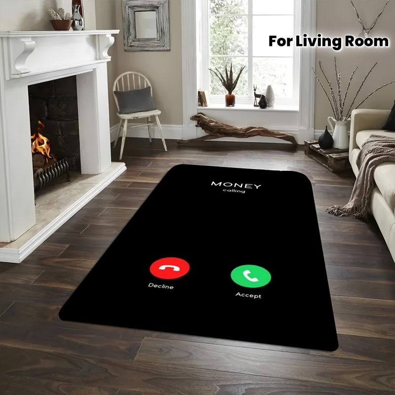 Home Bathroom Called - Zabawny dywan z nadrukiem interfejsu telefonicznego