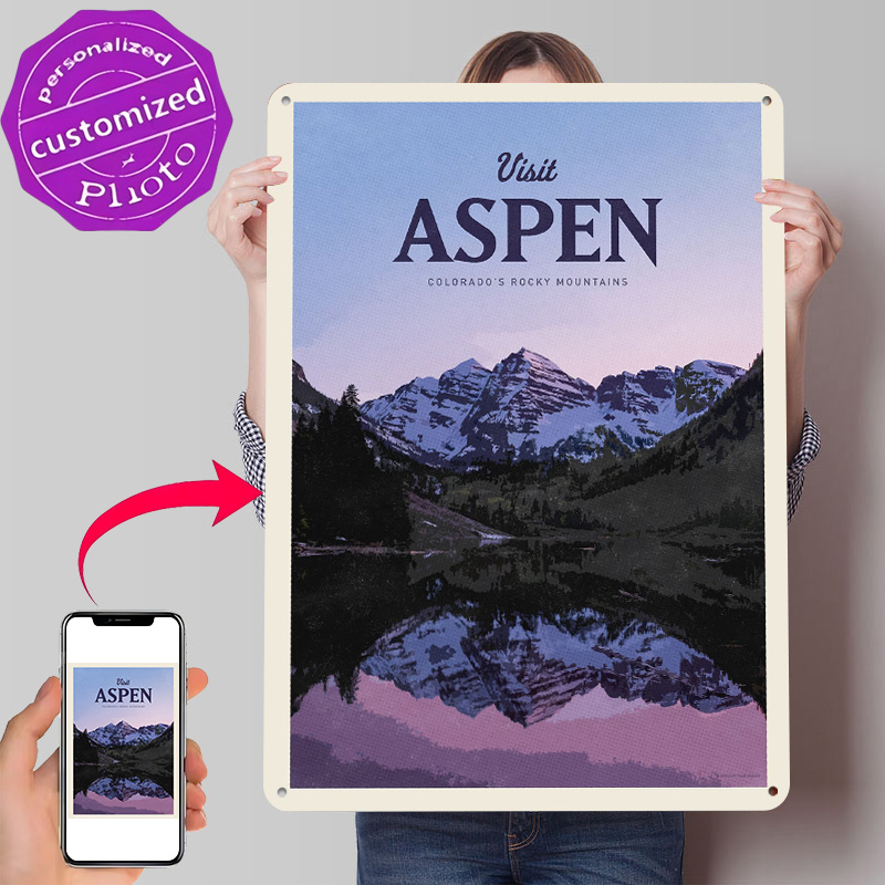 Bathroom Home Visit - Plakat z teksturą 3D Aspen, metalowa