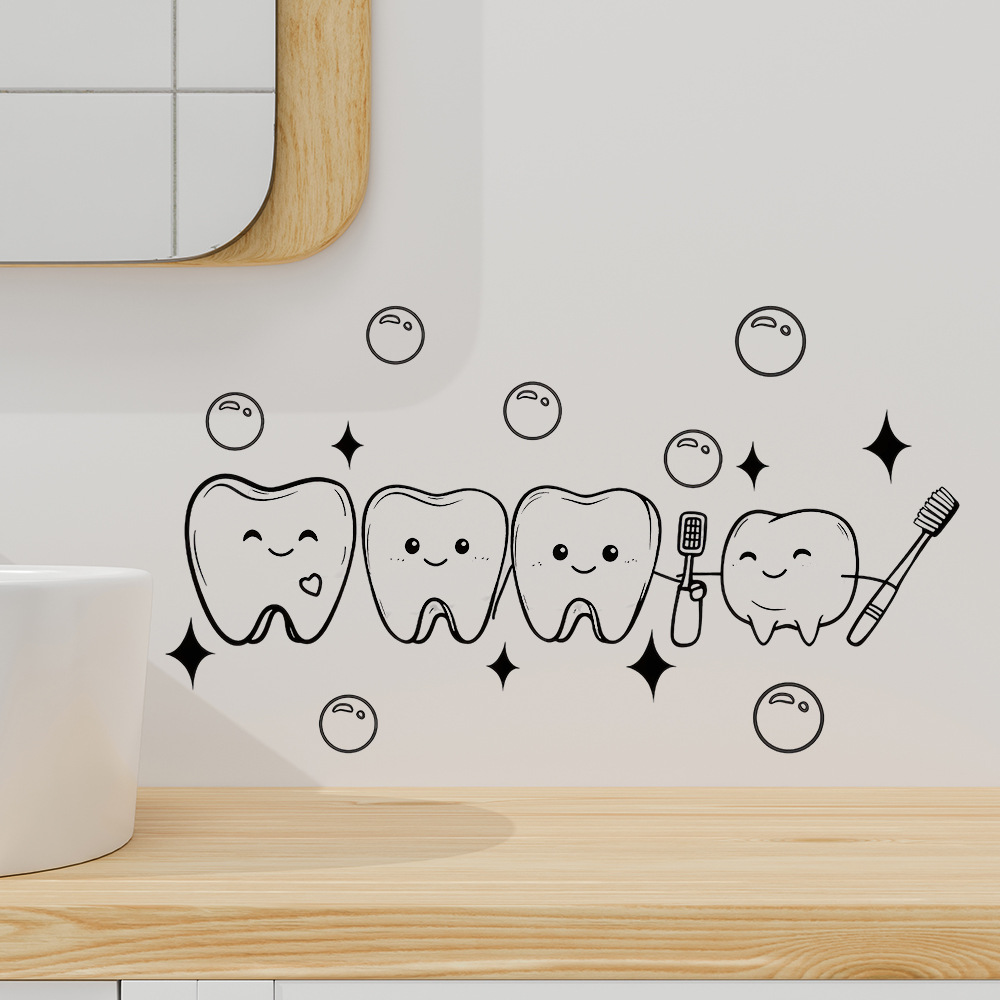 Jet Home Bathroom - Naklejka ścienna z motywem zęba z