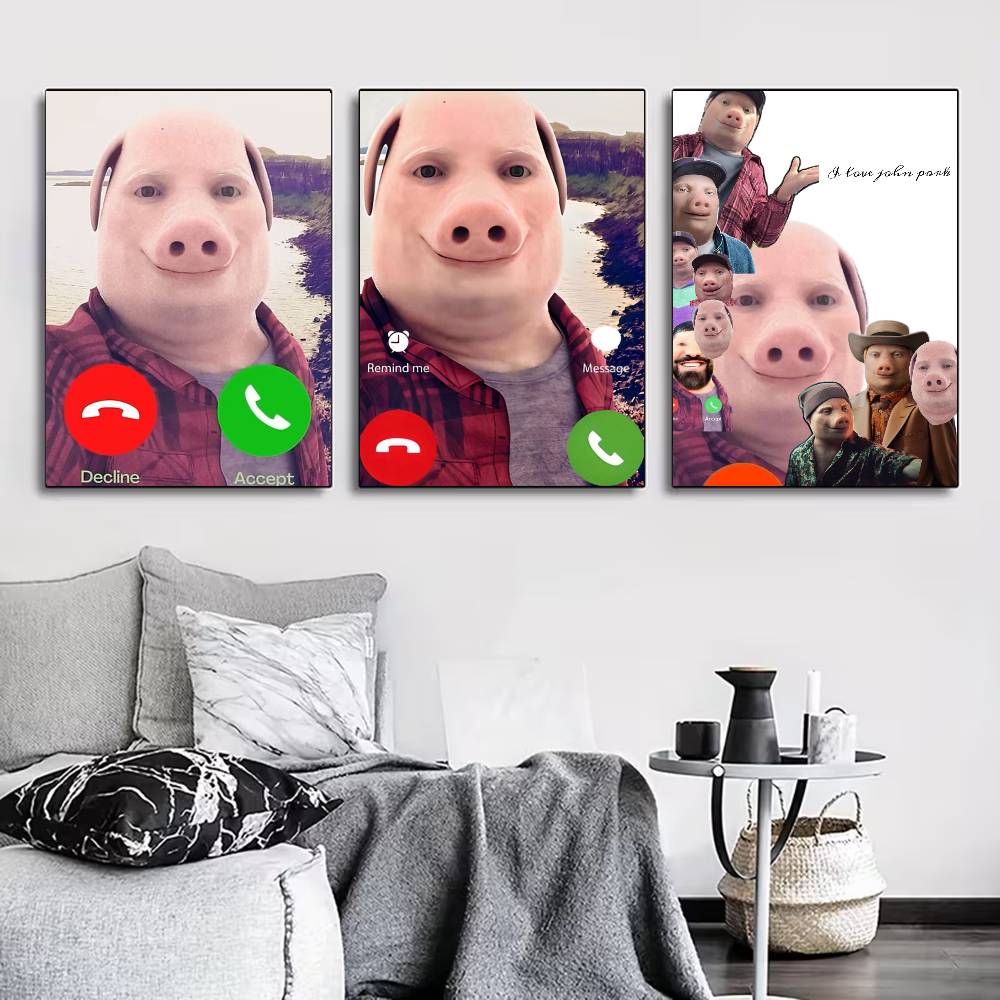 Home Bathroom Called - Plakat John Pork - Nowoczesny wystrój