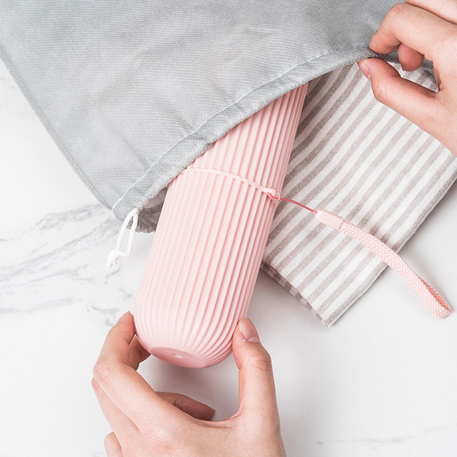 Różowy Pusty Podróżny Przenośn – Home Goods Bathroom Storage recenzja i cena