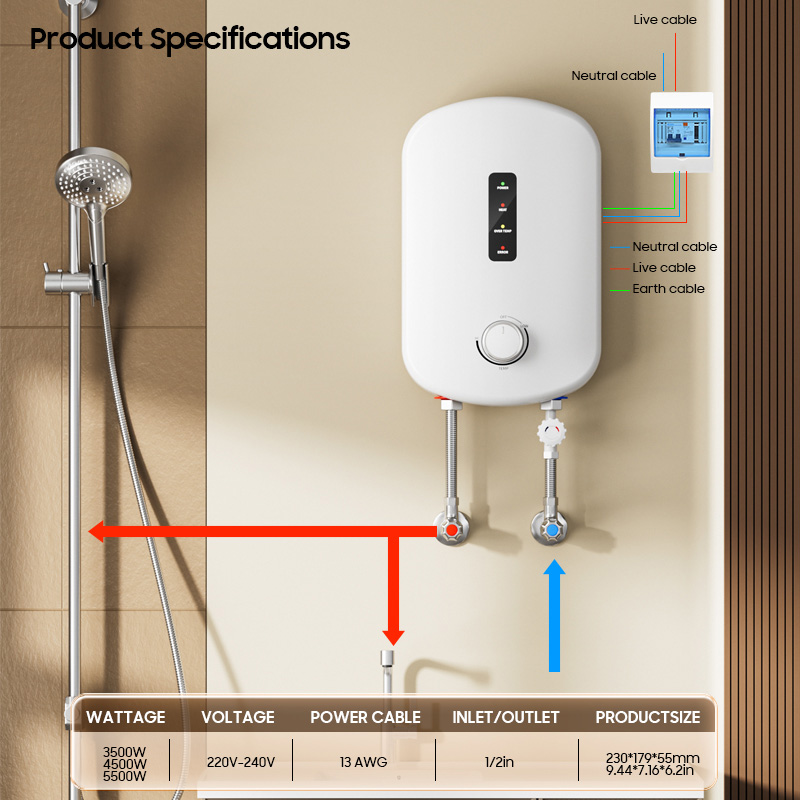 Domowy podgrzewacz wody 220V 3 – Home Bathroom Geyser recenzja i cena